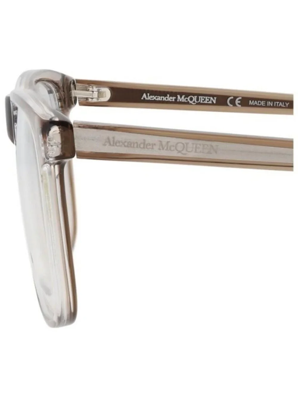 New Alexander McQueen Mens Square/Rectangle Brown Brown Transparent Fashion Desi
